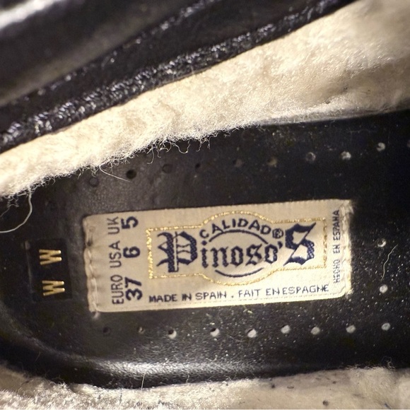 Calidad Pinosos Womans Black Comfort Walking Shoe Orthopedic Fastener Spain 6 WW - Picture 9 of 11